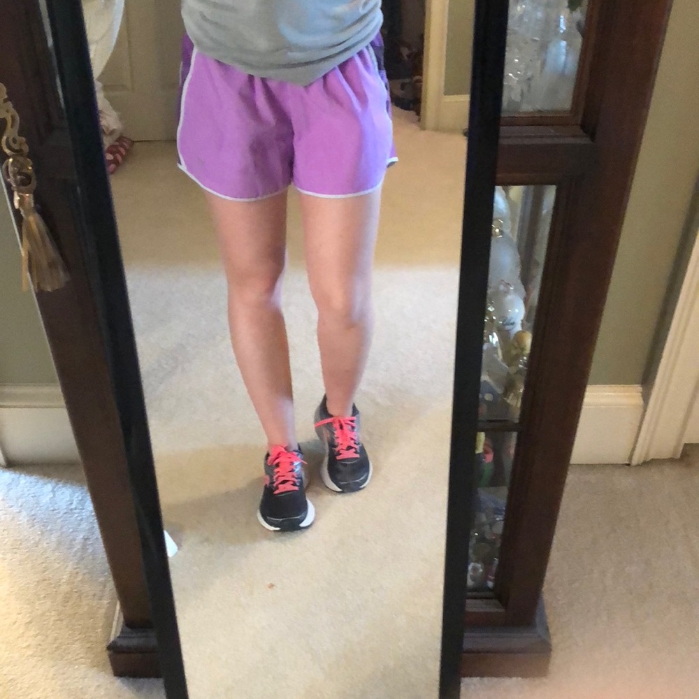 Purple Nike athletic running shorts
